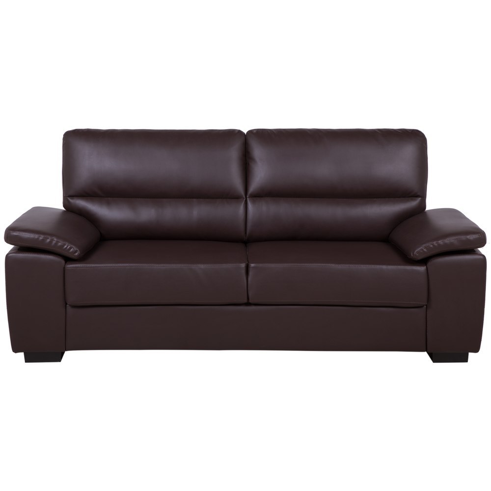 Sofa 3-osobowa ekoskóra brązowa VOGAR
