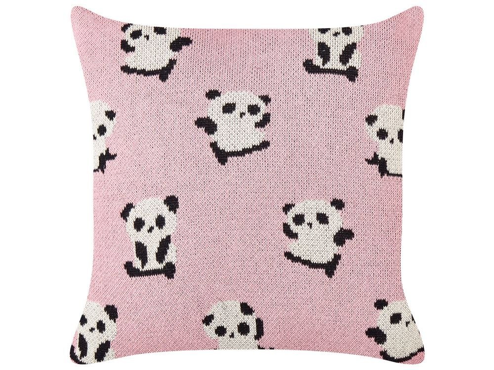 2 poduszki dla dzieci bawełniane w pandy 45 x 45 cm różowe TALOKAN