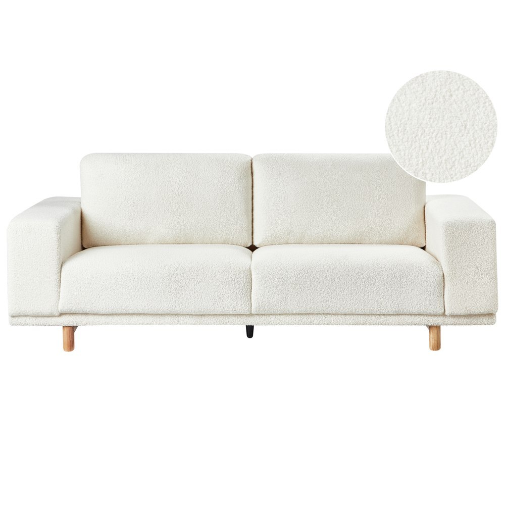 Sofa boucle 3-osobowa złamana biel NIVALA