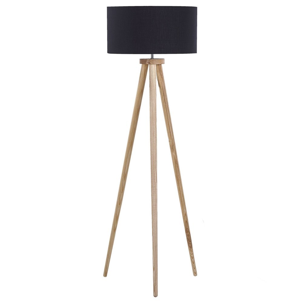 Lampa podłogowa NITRA Drewno Czarny