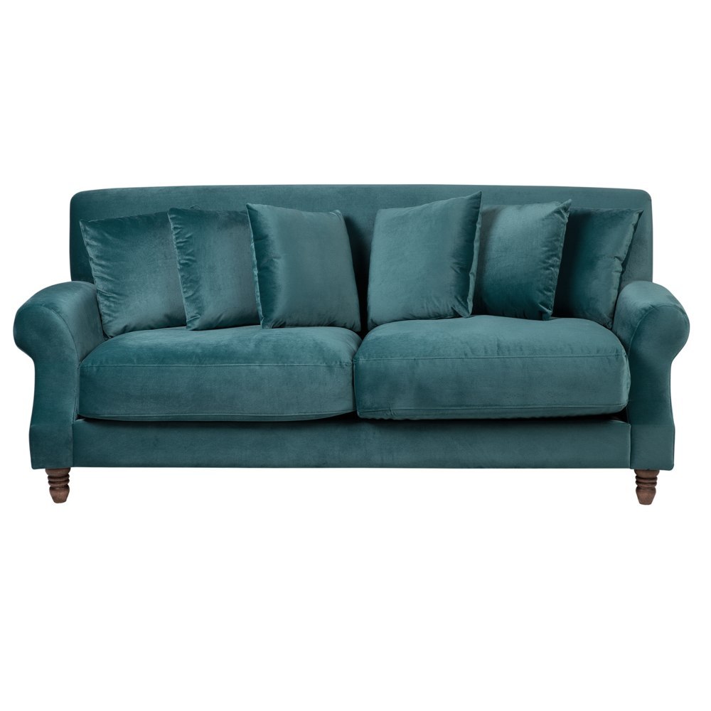 Sofa 2-osobowa welurowa lazurowa EIKE
