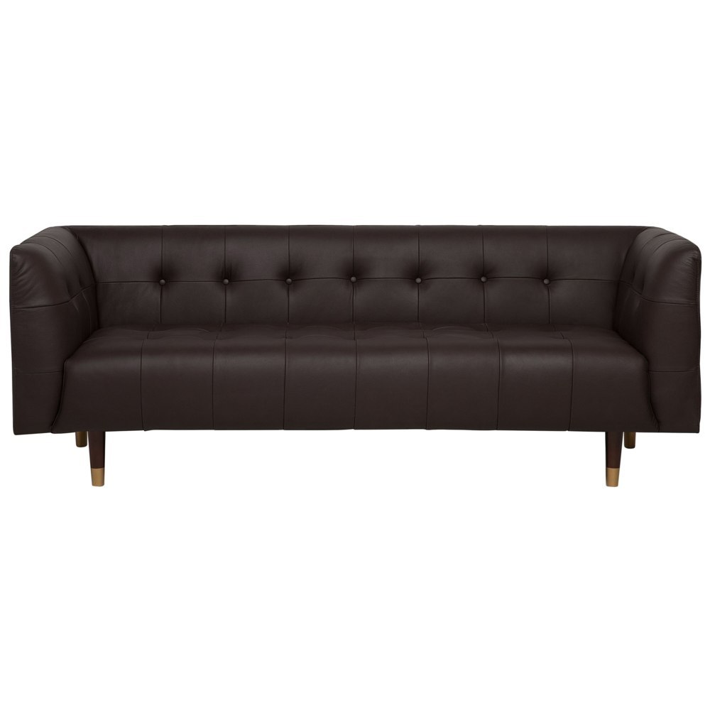 Sofa 3-osobowa skórzana brązowa BYSKE