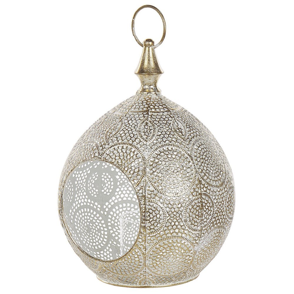 Lampion metalowy 33 cm złoty LAESO