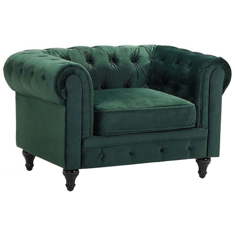 Fotel CHESTERFIELD Welur Szmaragdowy