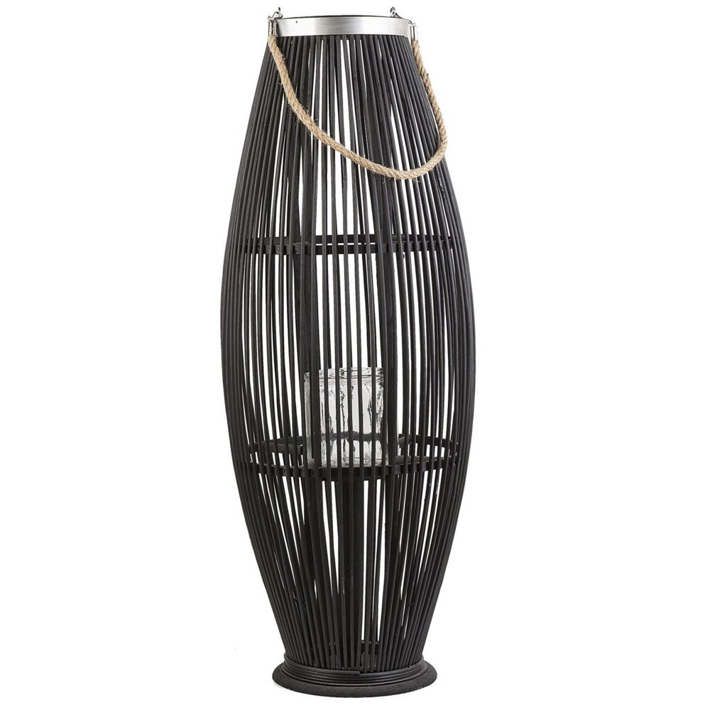Lampion TAHITI Drewno 84 cm Czarny