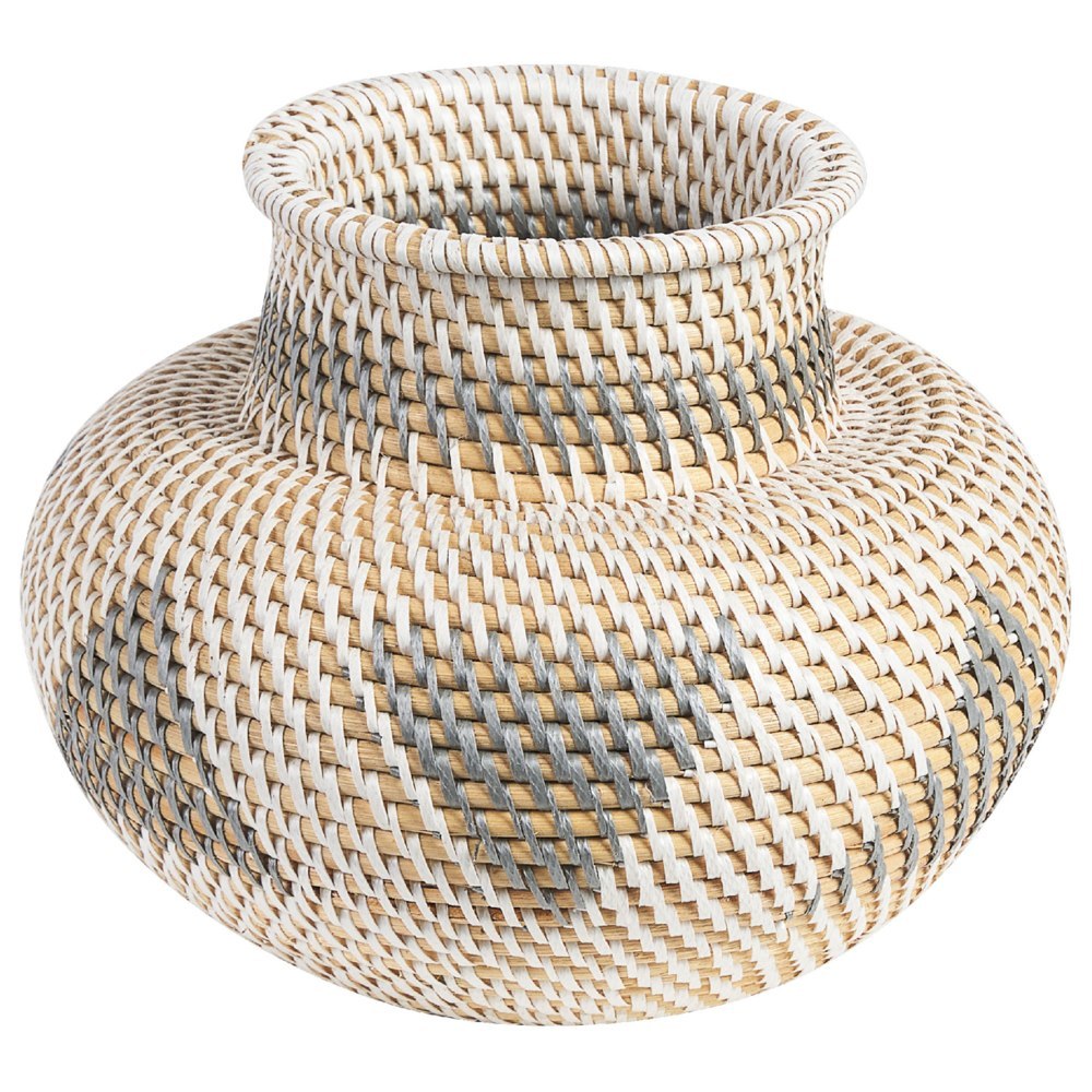 Wazon dekoracyjny ASAHAN Rattan 22 cm Naturalny
