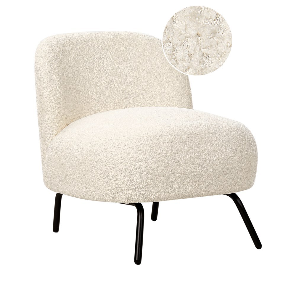 Fotel KUMLA Boucle Złamana biel