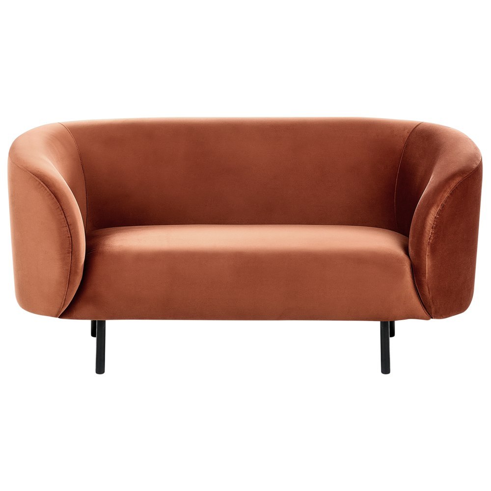 Sofa dwuosobowa welurowa pomarańczowa LOEN