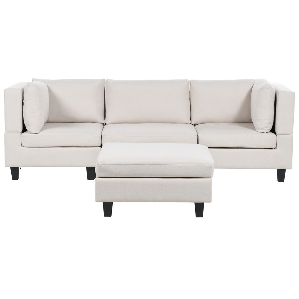 Sofa modułowa 3-osobowa z otomaną jasnobeżowa UNSTAD