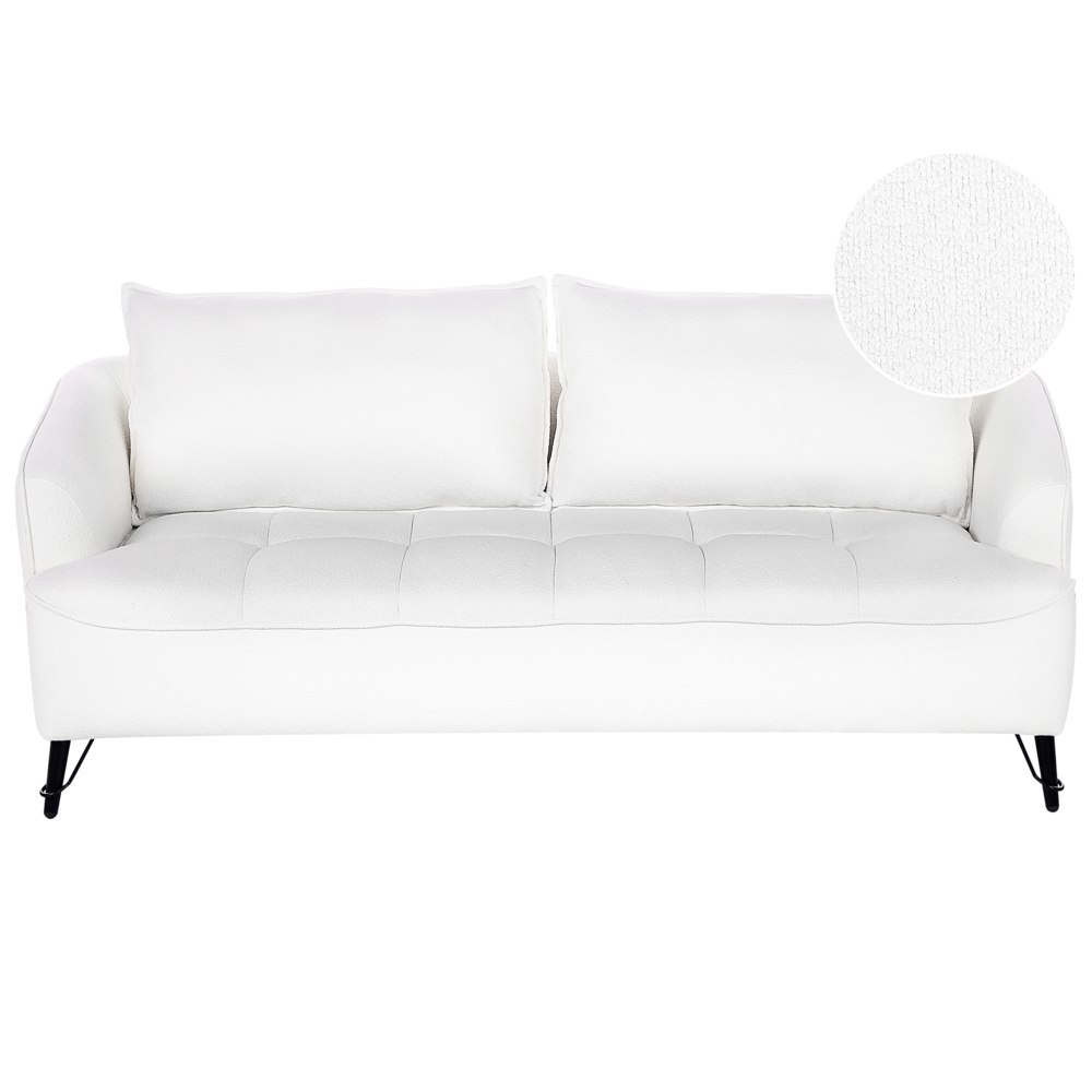 Sofa 3-osobowa boucle biała HOBRO