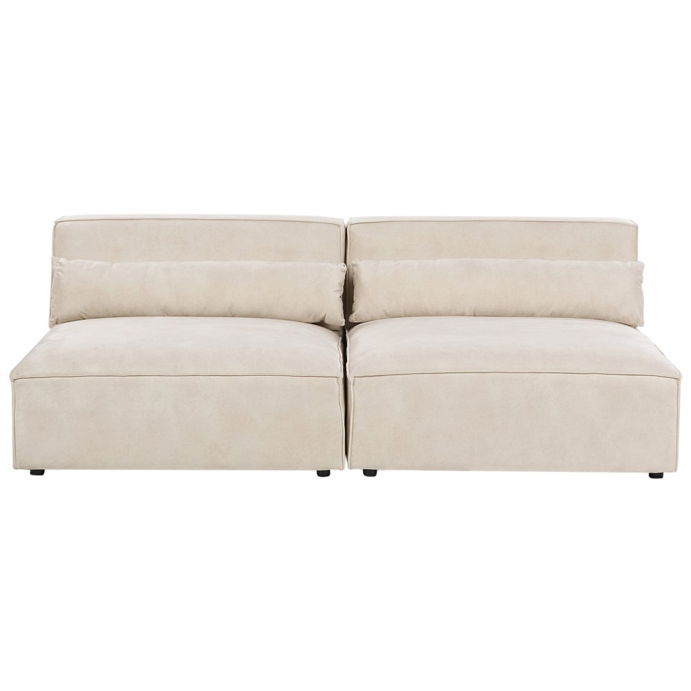 Sofa modułowa 2-osobowa bez podłokietników welurowa beżowa HELLNAR