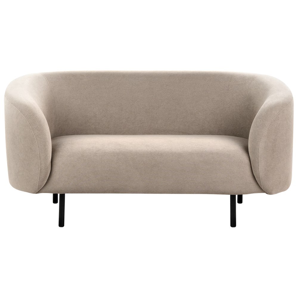 Sofa dwuosobowa tapicerowana beżowoszara LOEN