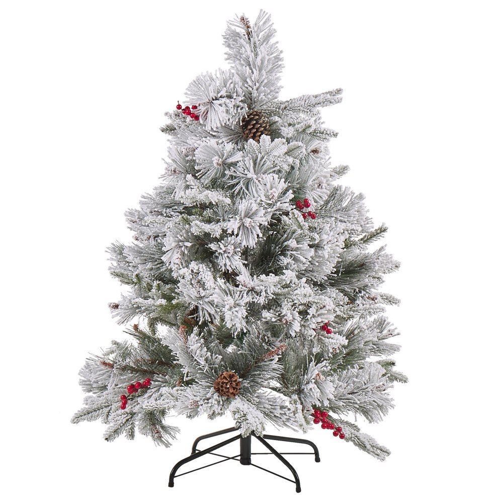 Ośnieżona sztuczna choinka 120 cm biała MASALA