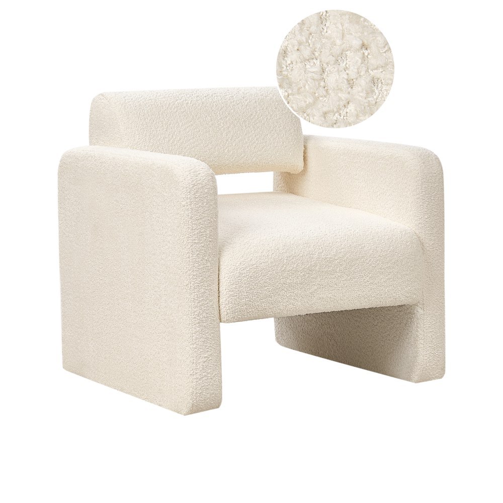 Fotel HALLSBERG Boucle Złamana biel