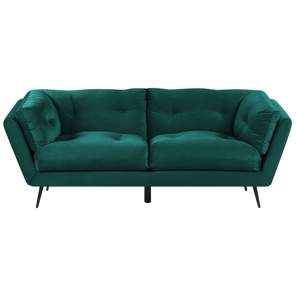 Sofa 3-osobowa welurowa zielona LENVIK
