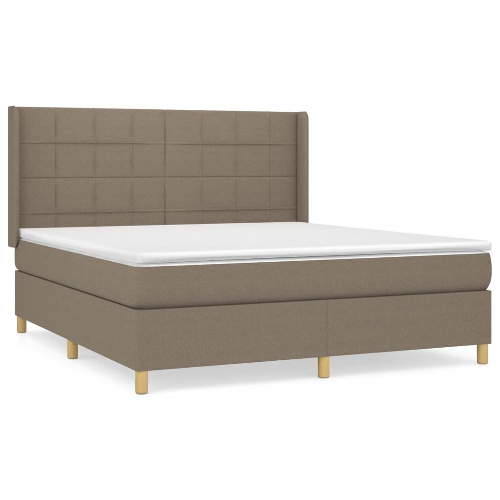 Łóżko kontynentalne z materacem, taupe, tkanina, 160x200 cm Lumarko! Lumarko!