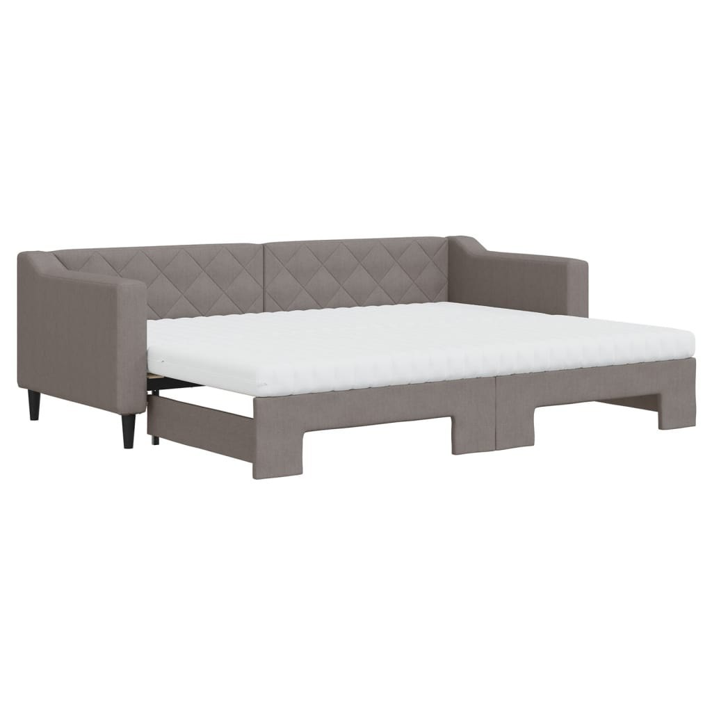 Sofa rozsuwana z materacami, kolor taupe, 80x200 cm, tkanina Lumarko! Lumarko!
