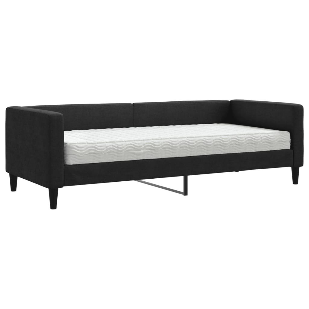 Sofa z materacem do spania, czarna, 80x200 cm, tkanina Lumarko! Lumarko!