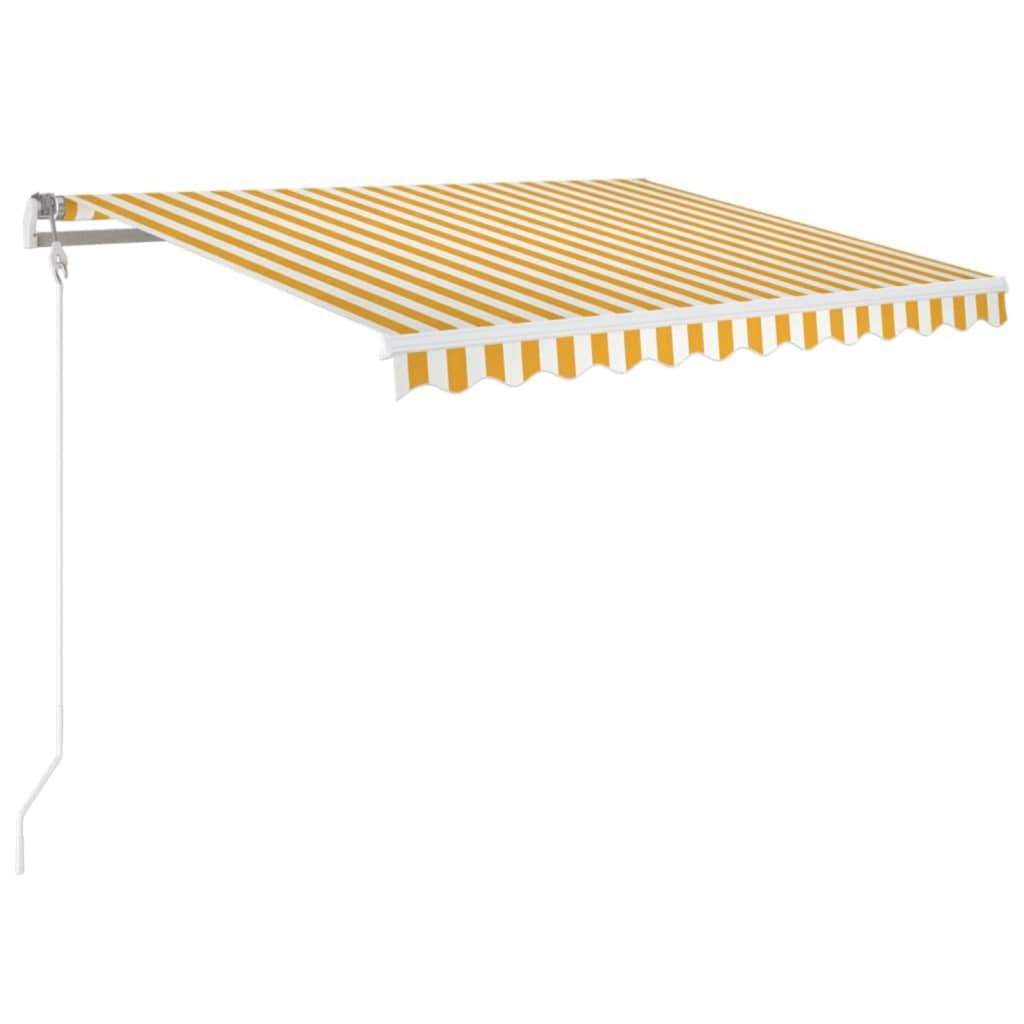 Automatycznie zwijana markiza, 350 x 250 cm, żółto-biała Lumarko! Lumarko!