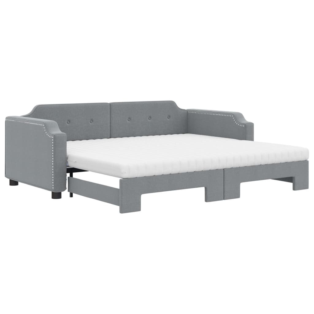Sofa rozsuwana z materacami, jasnoszara, 90x190 cm, tkanina Lumarko! Lumarko!