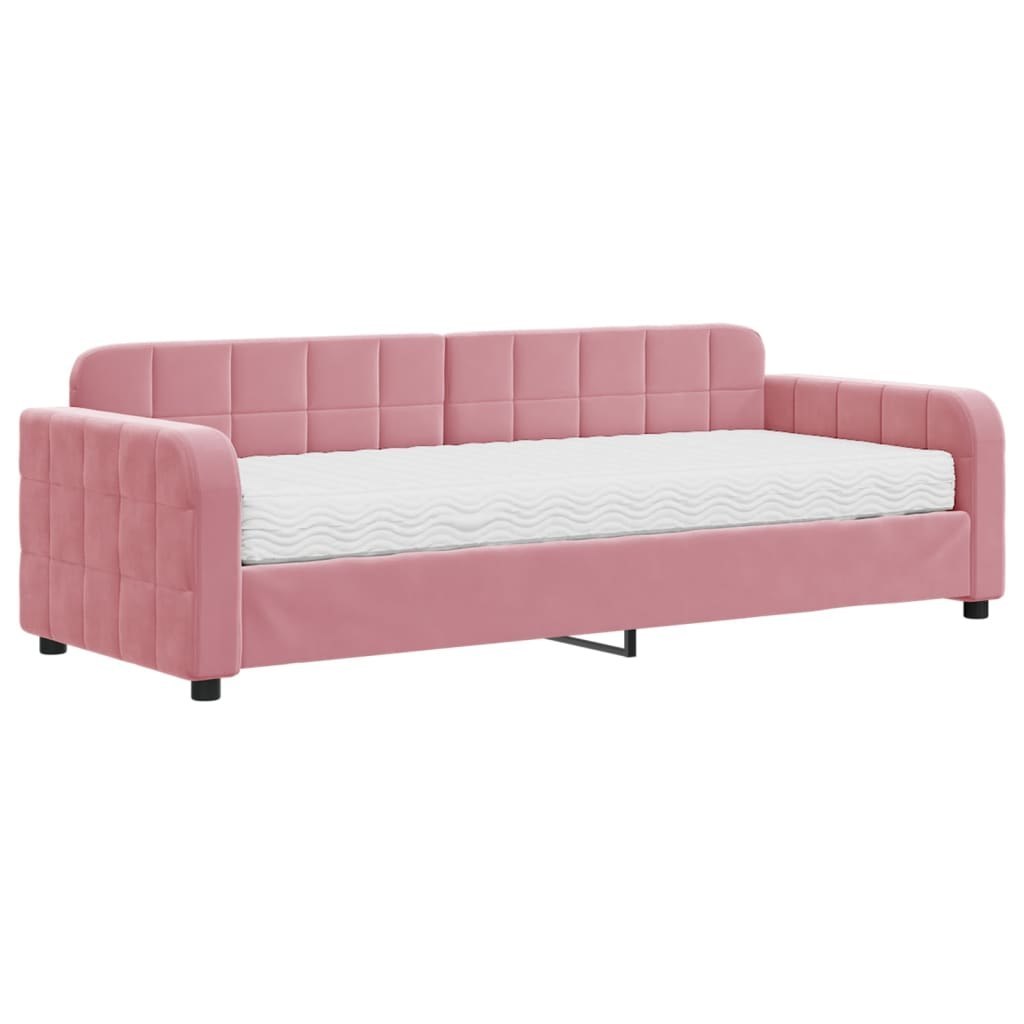 Sofa z materacem do spania, różowa, 80x200 cm, aksamit Lumarko! Lumarko!