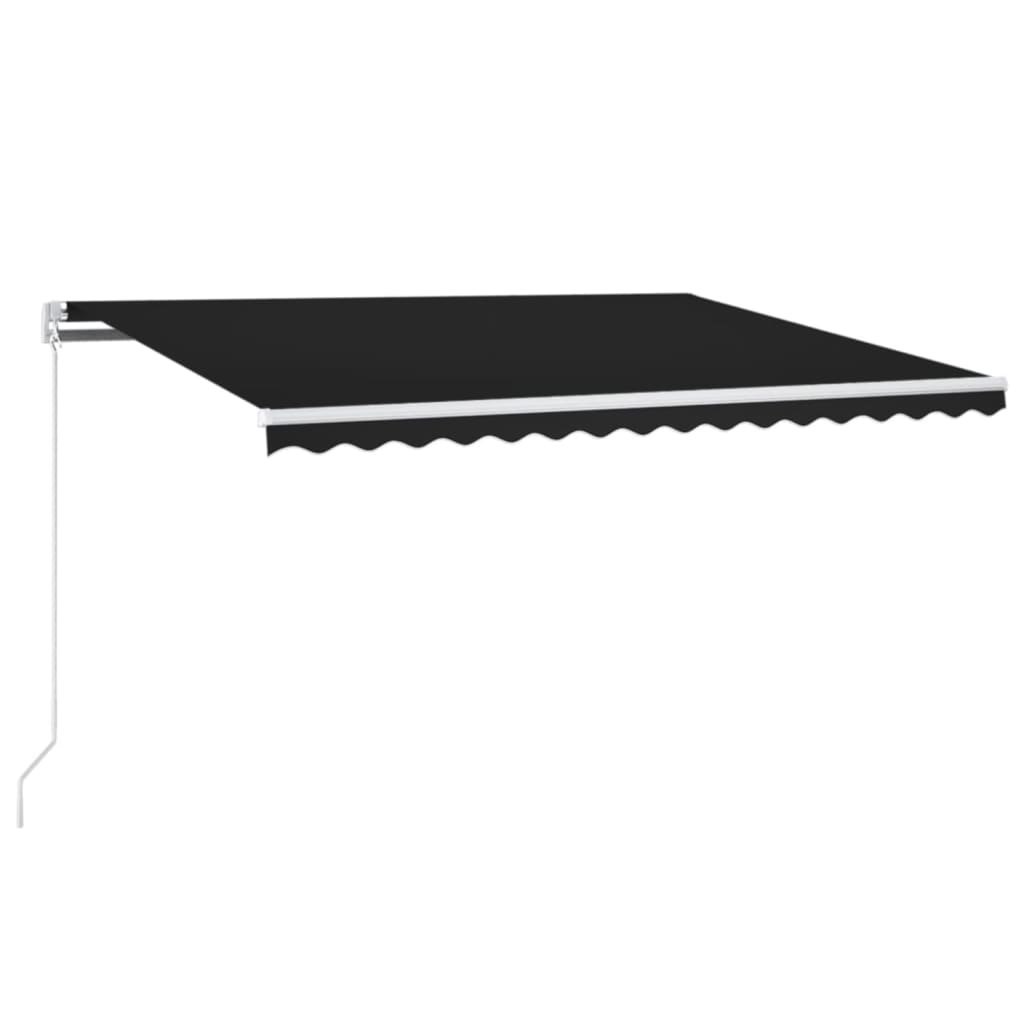 Ręcznie zwijana markiza z LED, 400 x 350 cm, antracytowa Lumarko! Lumarko!
