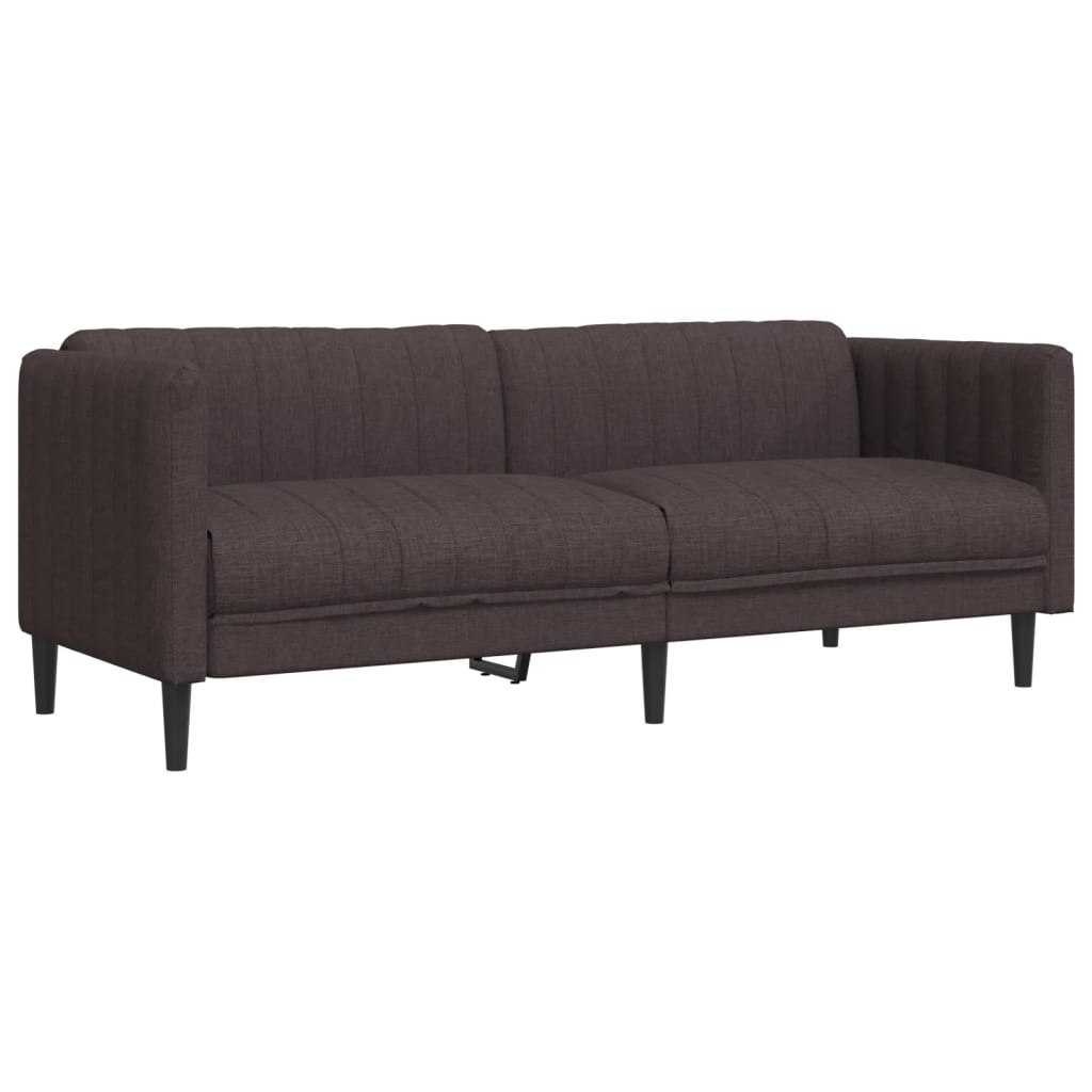 Sofa 3-osobowa, ciemnobrązowa, tapicerowana tkaniną Lumarko! Lumarko!