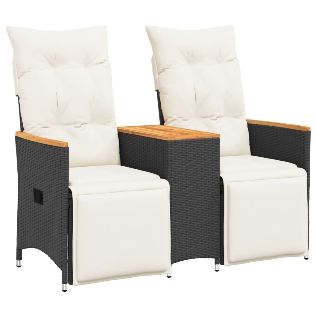 Rozkładana sofa ogrodowa dla 2 os., ze stolikiem, czarna Lumarko! Lumarko!