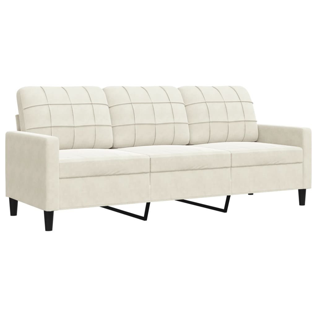 Sofa 3-osobowa, kremowy, 180 cm, tapicerowana aksamitem Lumarko! Lumarko!