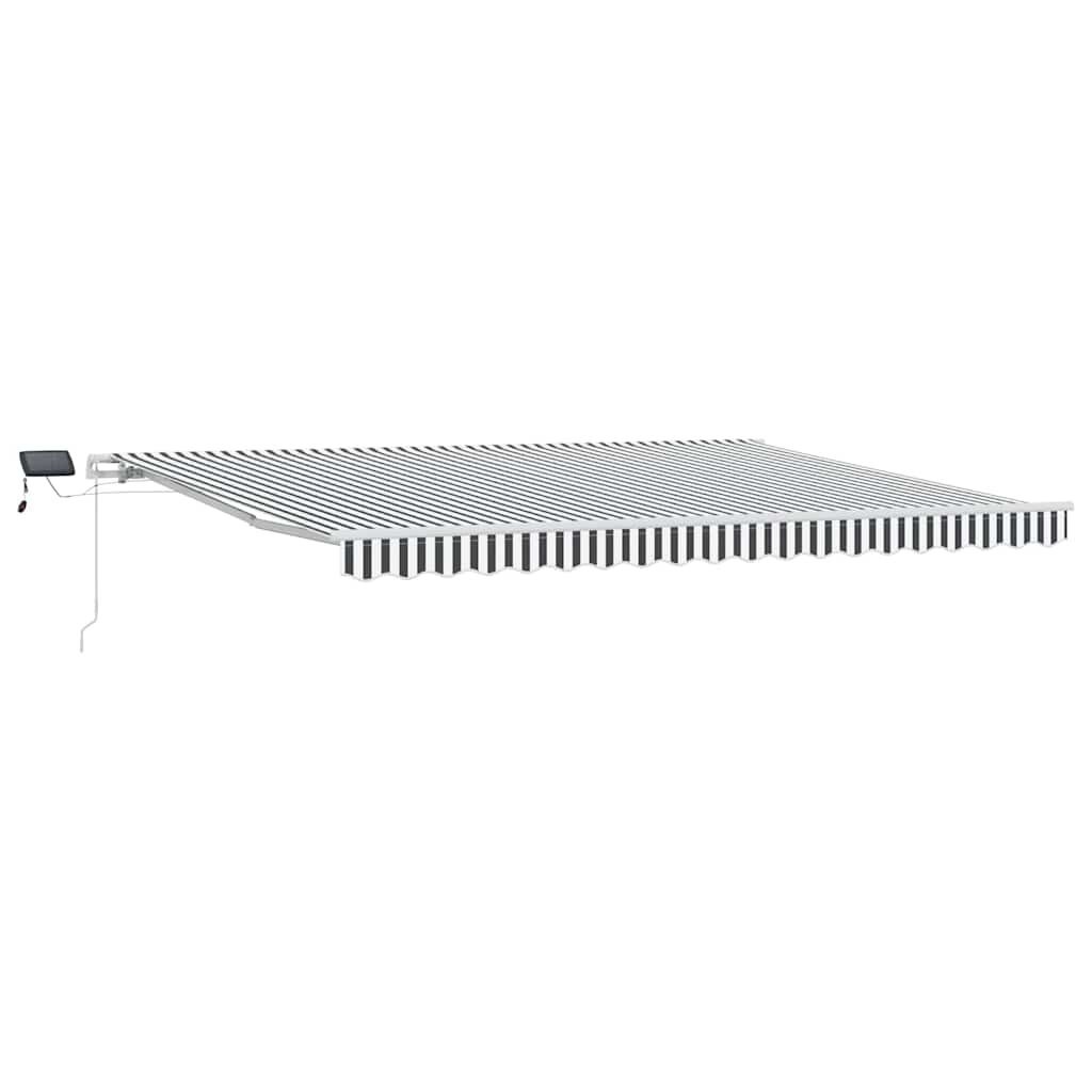 Ręcznie zwijana markiza z LED, antracytowo-biała, 450x300 cm Lumarko! Lumarko!