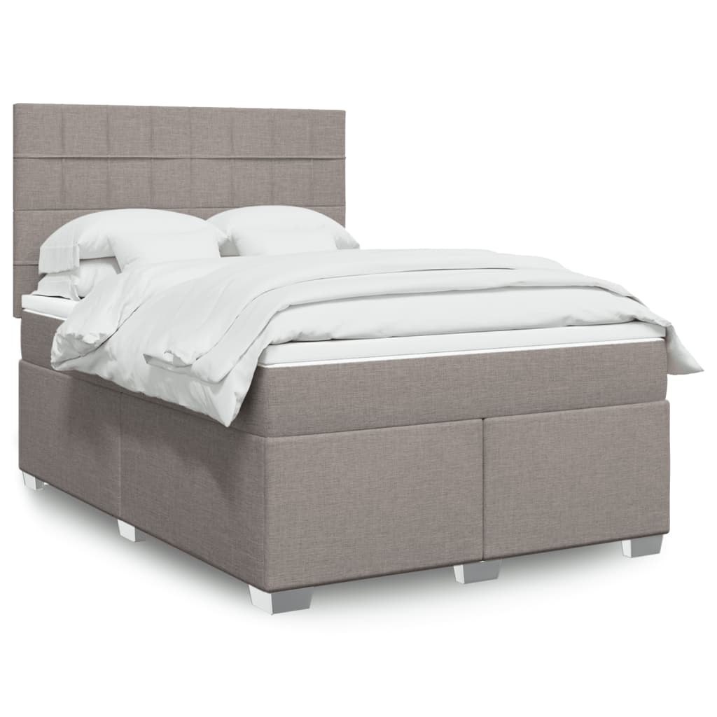 Łóżko kontynentalne z materacem, taupe, tkanina, 140x190 cm Lumarko! Lumarko!