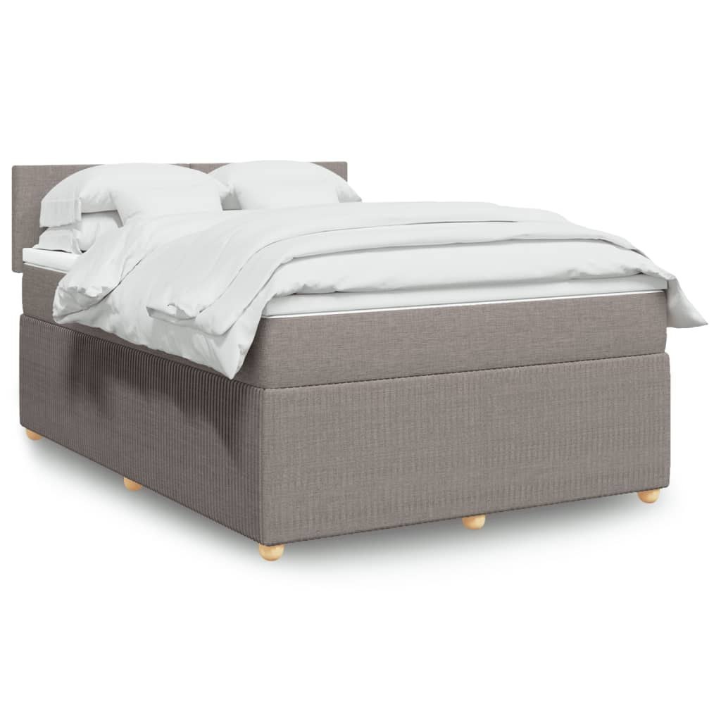 Łóżko kontynentalne z materacem, taupe, tkanina, 140x190 cm Lumarko! Lumarko!