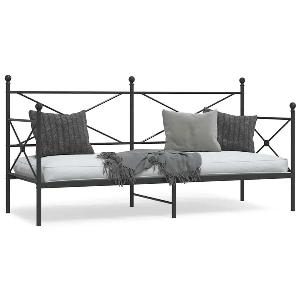 Łóżko dzienne bez materaca czarne 80x200 cm stalowe Lumarko! Lumarko!
