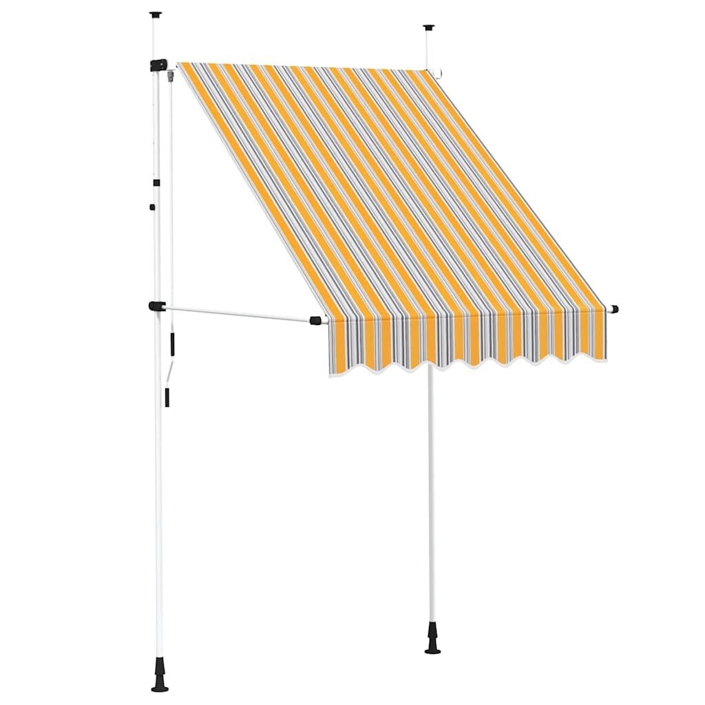 Markiza zwijana ręcznie, 150 cm, żółto-niebieskie pasy Lumarko!