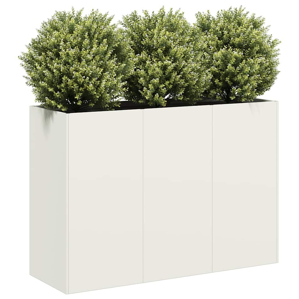 Donica, biała, 120x40x80 cm, stal walcowana na zimno Lumarko! Lumarko!