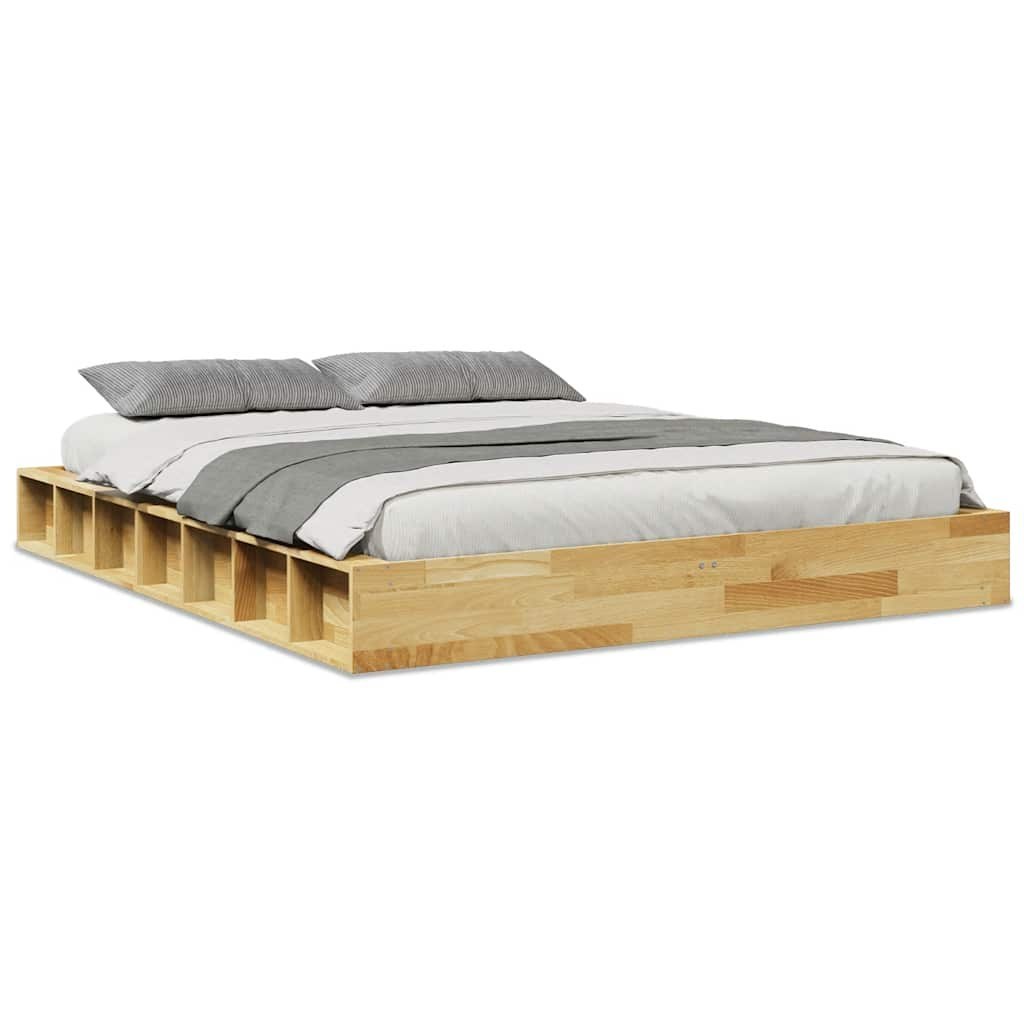Rama łóżka bez materaca 140x190 cm lite drewno dąb Lumarko! Lumarko!