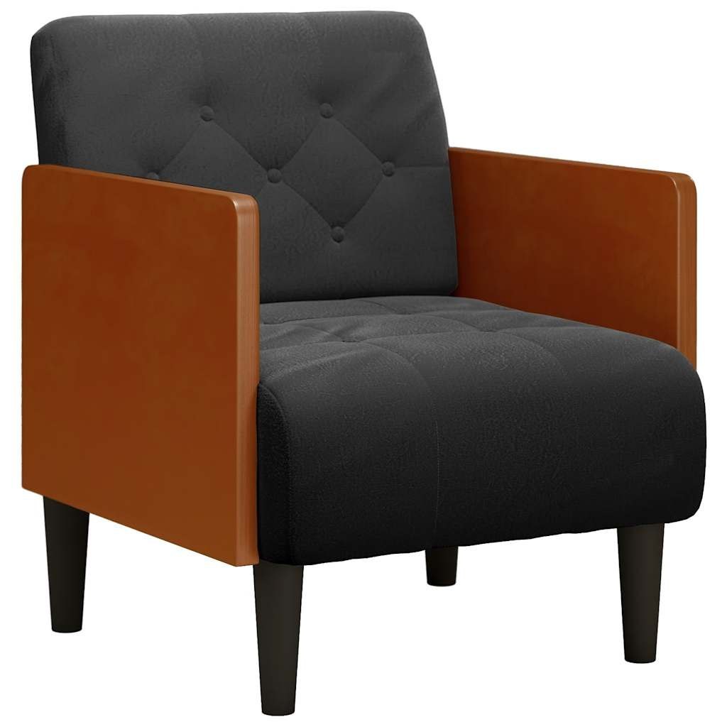 Sofa Fotel z Podłokietnikami Czarny 55 cm Aksamit Lumarko! Lumarko!