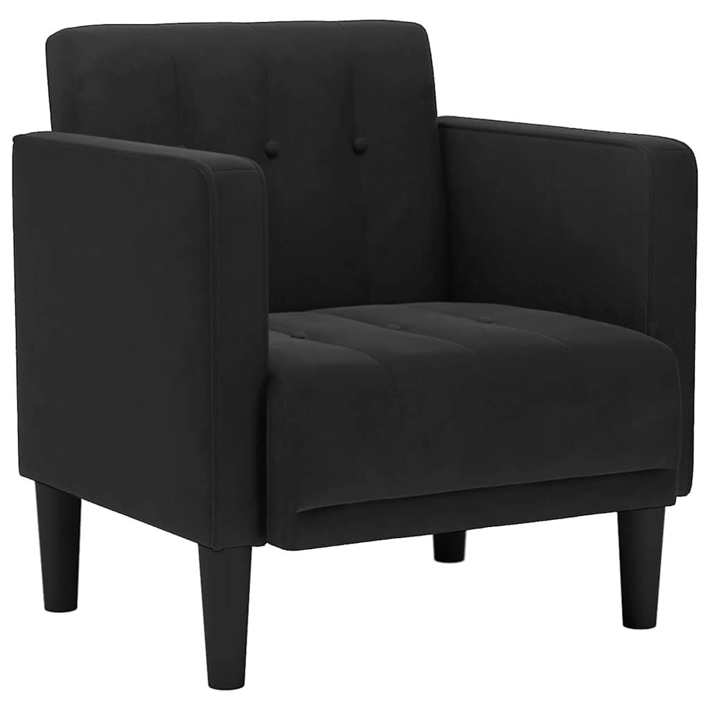 Sofa Fotel z Podłokietnikami Czarny 53 cm Aksamit Lumarko! Lumarko!