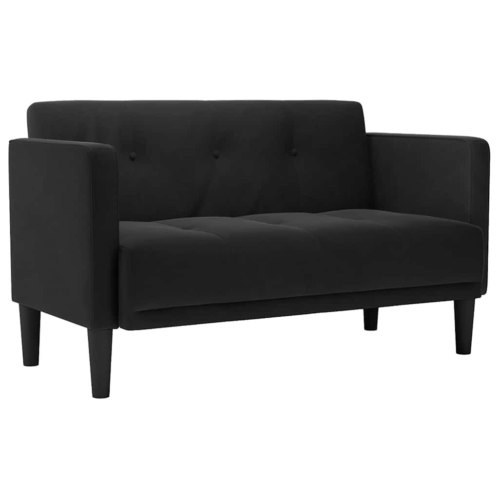 Sofa dwuosobowa Czarna 111 cm Aksamit Lumarko! Lumarko!