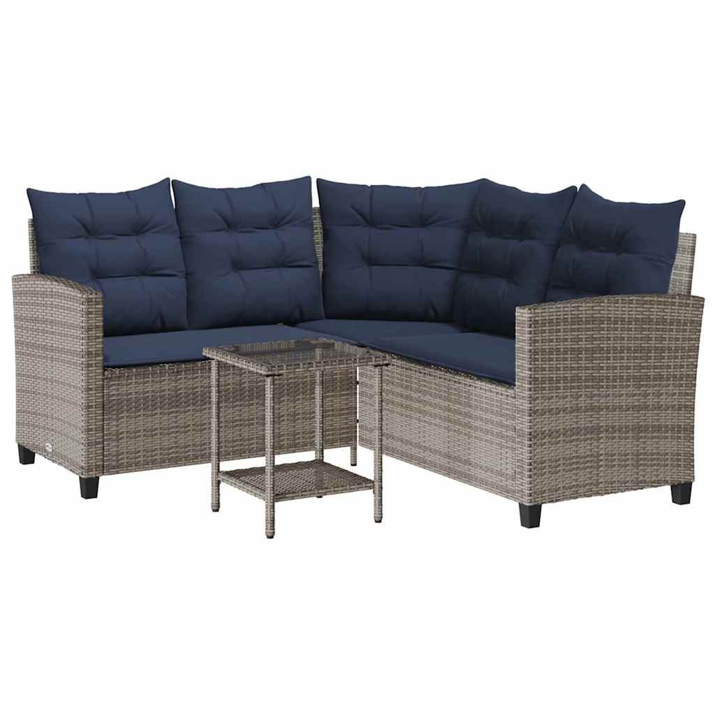 Sofa ogrodowa ze stołem i poduszkami w kształcie litery L Lumarko! Lumarko!