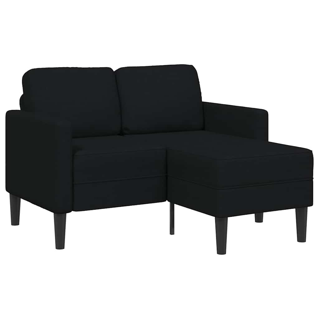 Sofa 2-osobowa z szezlongiem w kształcie litery L, czarna Lumarko! Lumarko!