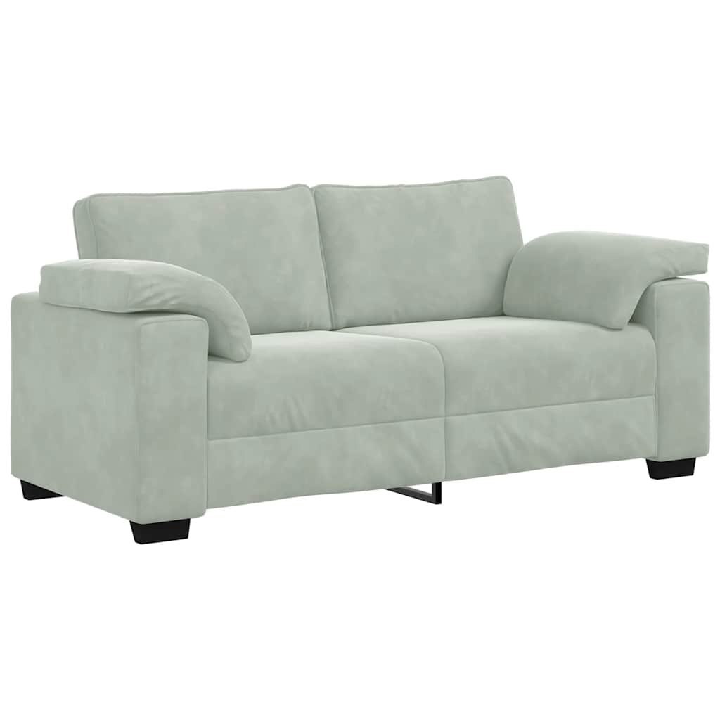 Sofa dwuosobowa Jasnoszara 140 cm Aksamit Lumarko! Lumarko!