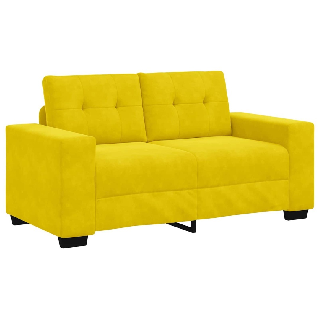 Sofa dwuosobowa, żółta, 120 cm, aksamit Lumarko! Lumarko!