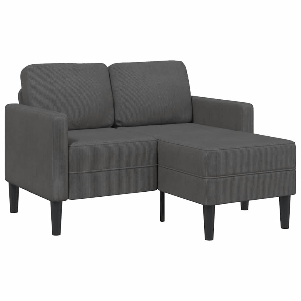 Sofa 2-osobowa z szezlongiem w kształcie litery L Ciemnoszara Lumarko! Lumarko!
