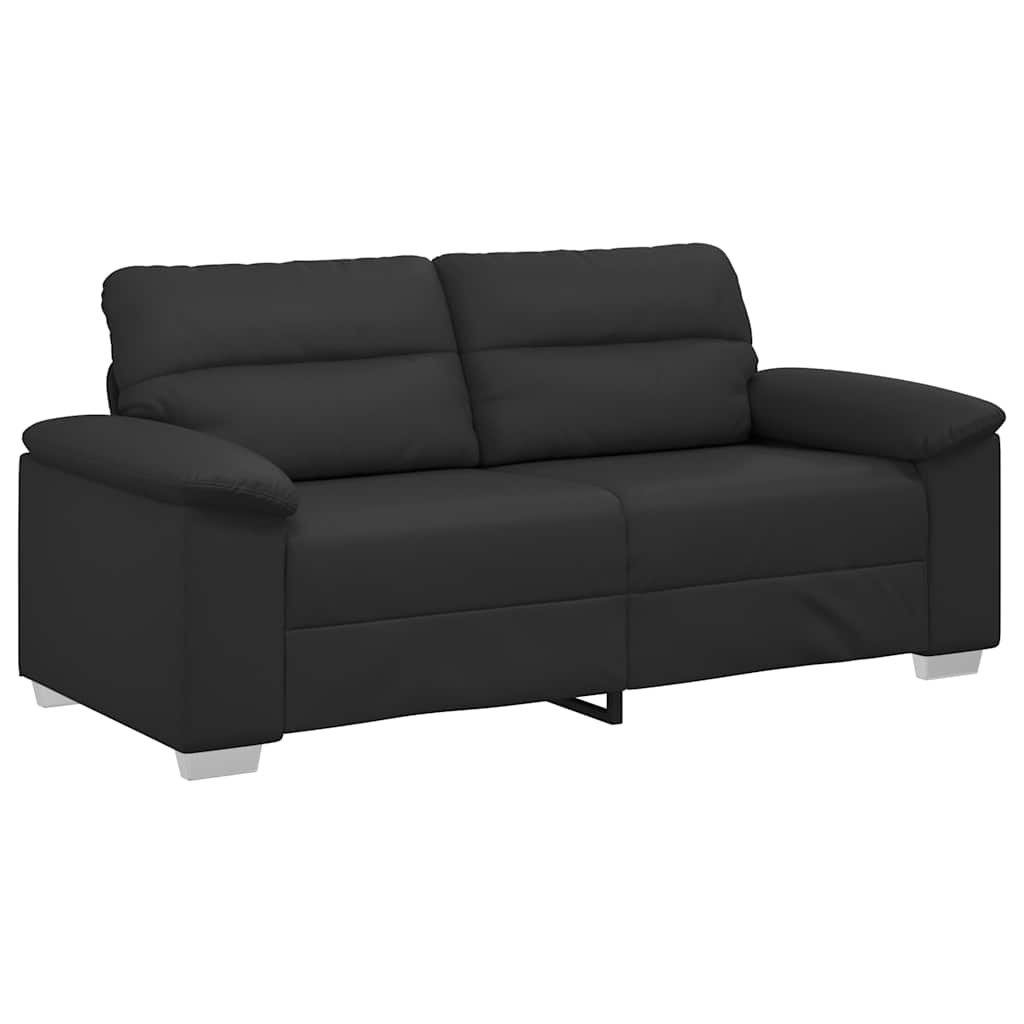 2-osobowa sofa, czarna, cm, sztuczna skóra