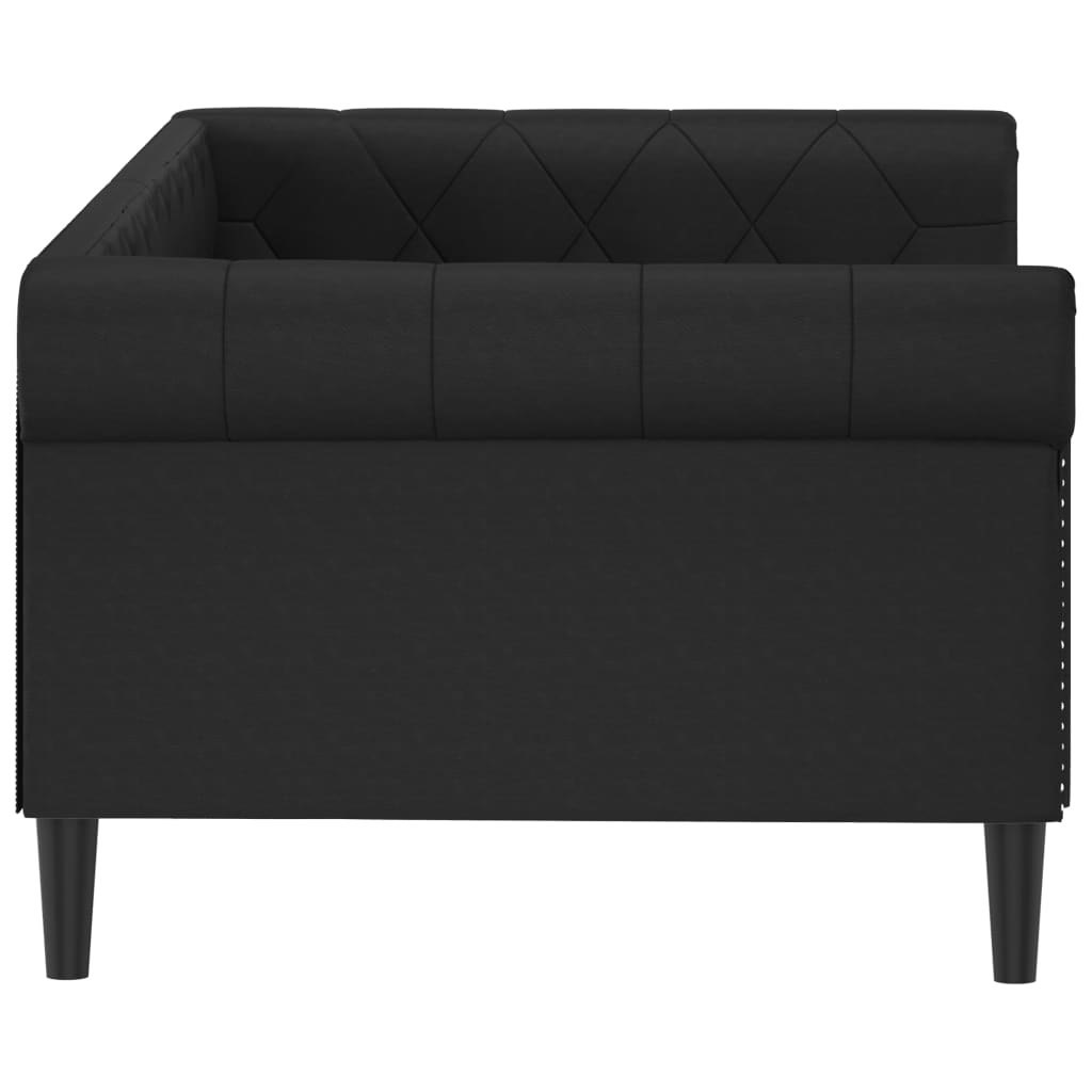 Sofa z funkcją spania, czarna, 90x190 cm, sztuczna skóra Lumarko! Lumarko!