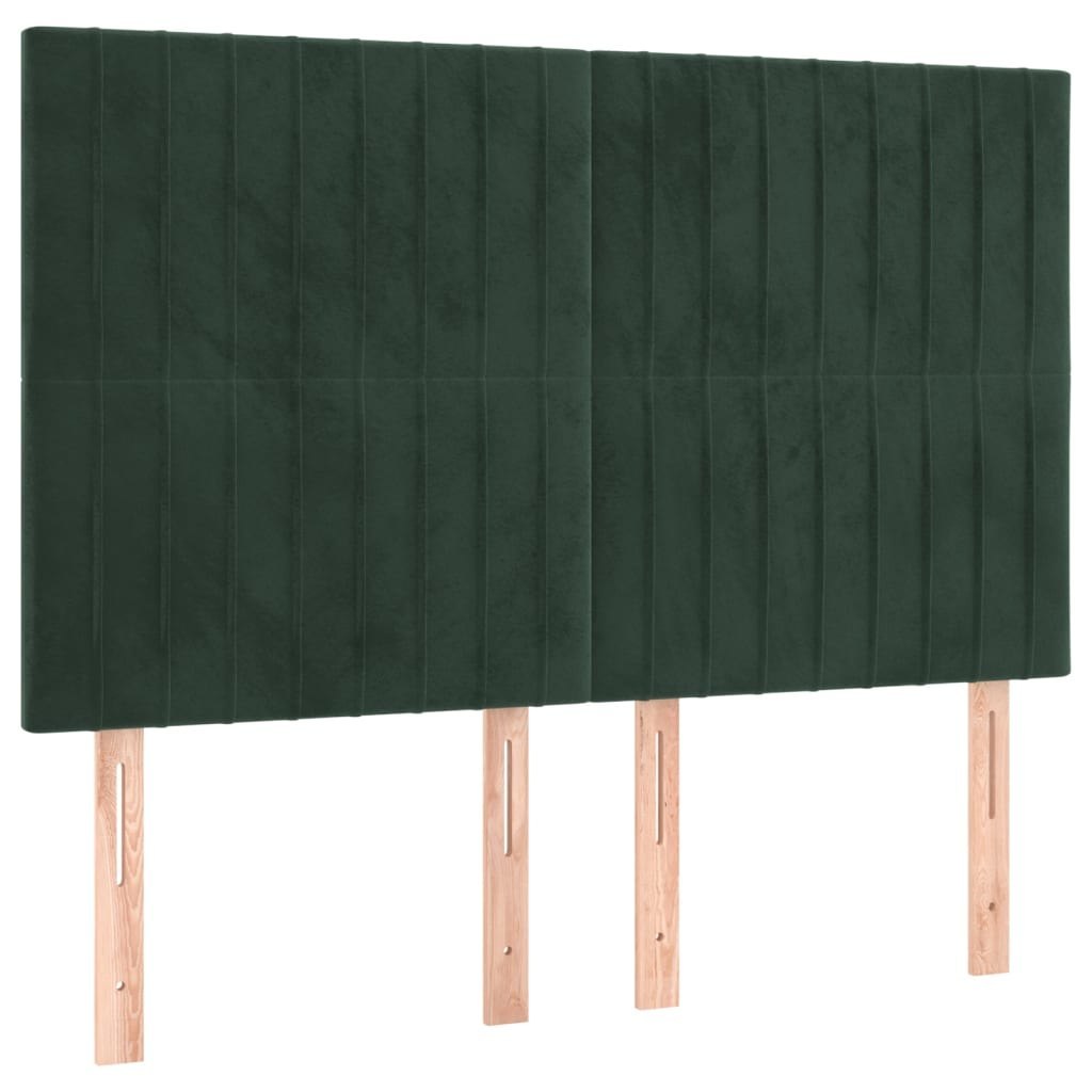 Zagłówki do łóżka, 4 szt, ciemnozielone, 72x5x78/88 cm, aksamit Lumarko! Lumarko!