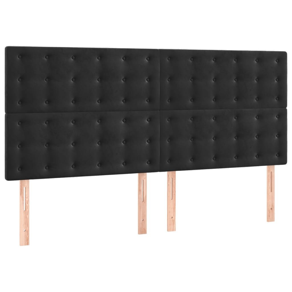Zagłówki do łóżka, 4 szt., czarny, 80x5x78/88 cm, aksamit Lumarko! Lumarko!