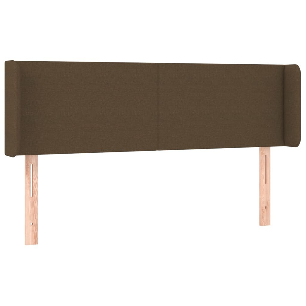 Zagłówek do łóżka z LED, ciemnobrązowy, 147x16x78/88cm, tkanina Lumarko! Lumarko!