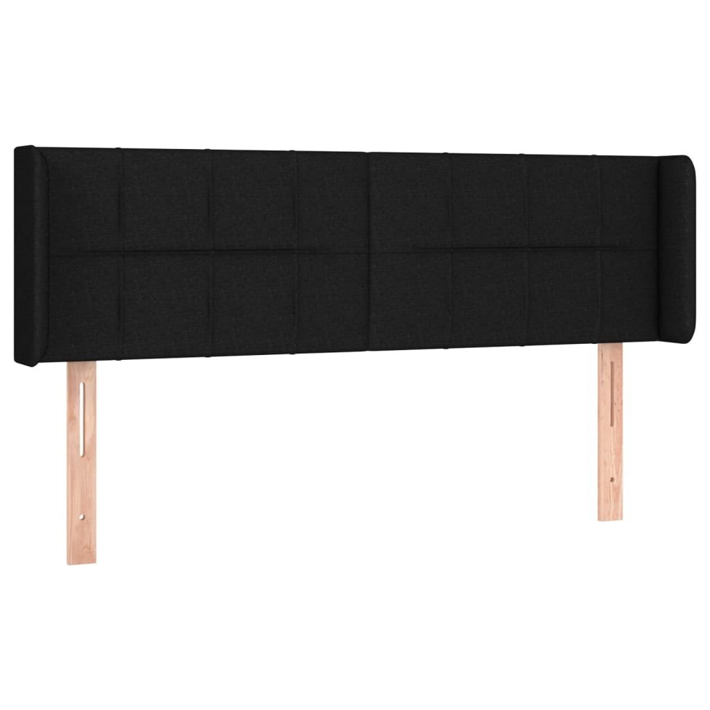 Zagłówek do łóżka z LED, czarny, 147x16x78/88 cm, tkanina Lumarko! Lumarko!
